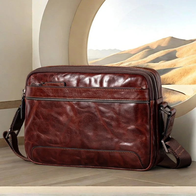 

Genuine Leather Men Shoulder Bags Casual Ipad Tote Handbags For Male Messenger Crossbody Flap Sling Phone Clutch Purse 가방 сумка