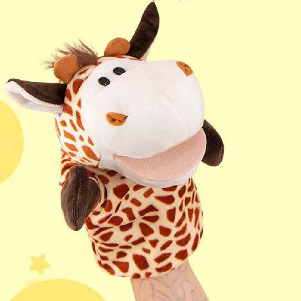Telling Story Stuffed Animal Hand Puppet Cartoon Cute Plush Hand Doll Interactive Cow Appease Dolls Kindergarten Story Props
