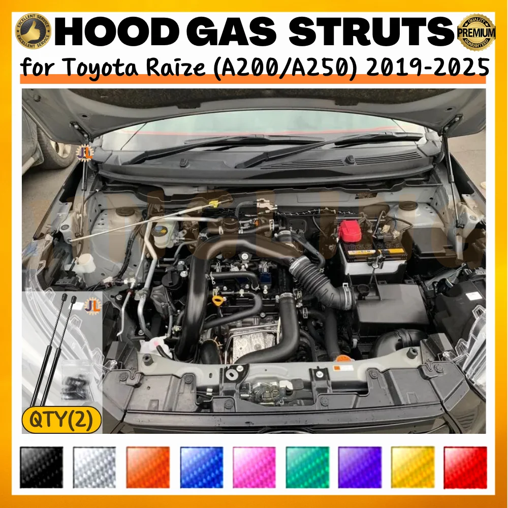 

Qty(2) Hood Struts for Toyota Raize for Daihatsu Rocky (A200/A250) 2019-2025 Front Bonnet Modify Lift Supports Gas Springs Shock
