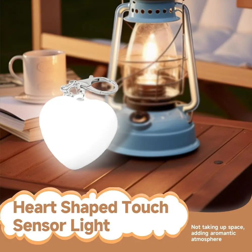 Touch Control Keychain Backpack Lighting Love Heart Charging Type-C Flicker Light Car Key Personalized Gift Modern Minimalist