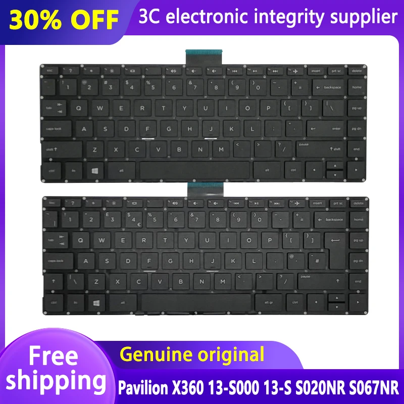 

NEW US UK Keyboard For HP Pavilion X360 13-S000 13-S S020NR S067NR Laptop keyboard Replacement Accessory 926601-001 9Z.NC9SQ.201