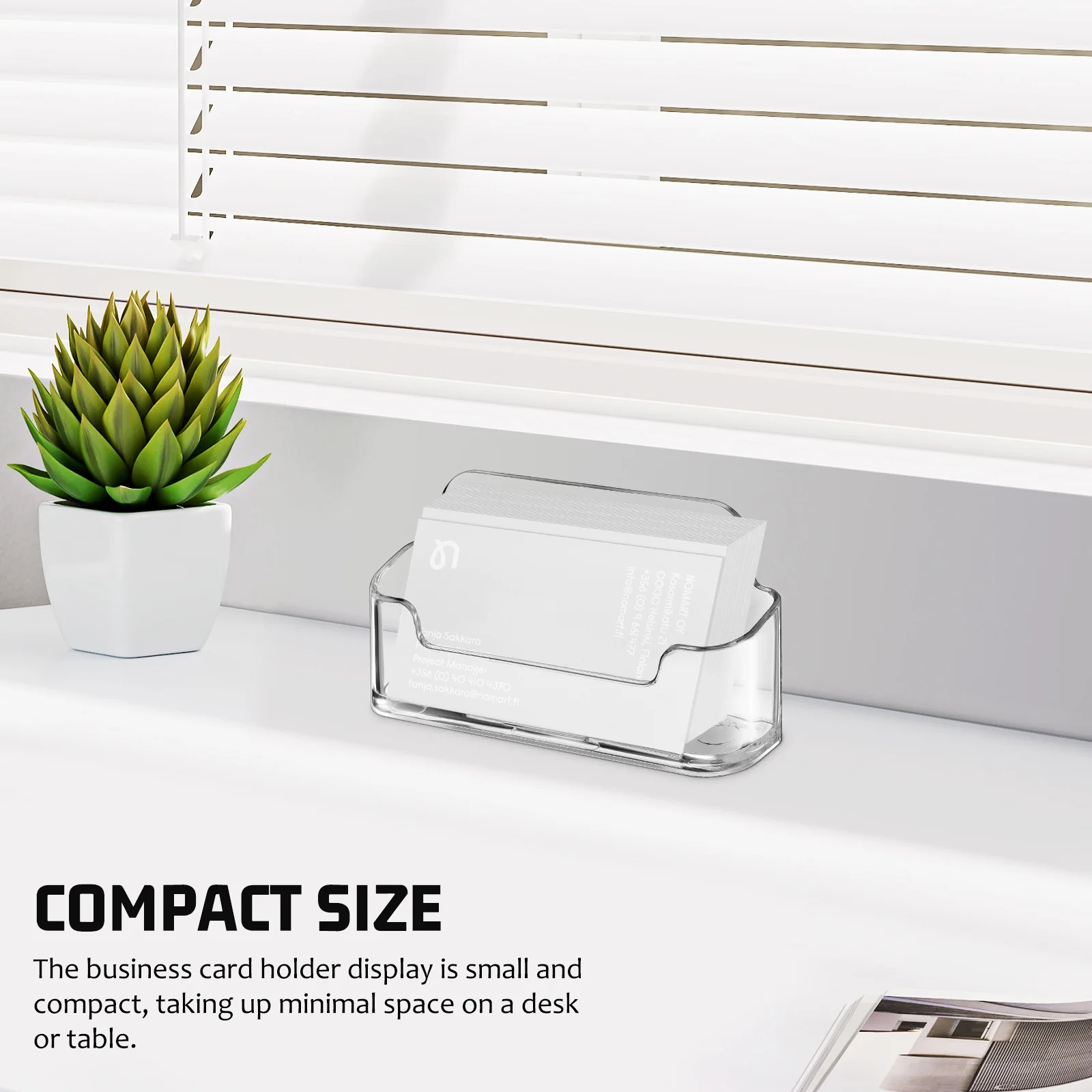 

6Pcs Acrylic Card Holder for Desk Card Organizer Office Name Cards Stand Compact Display Resistant to Deform