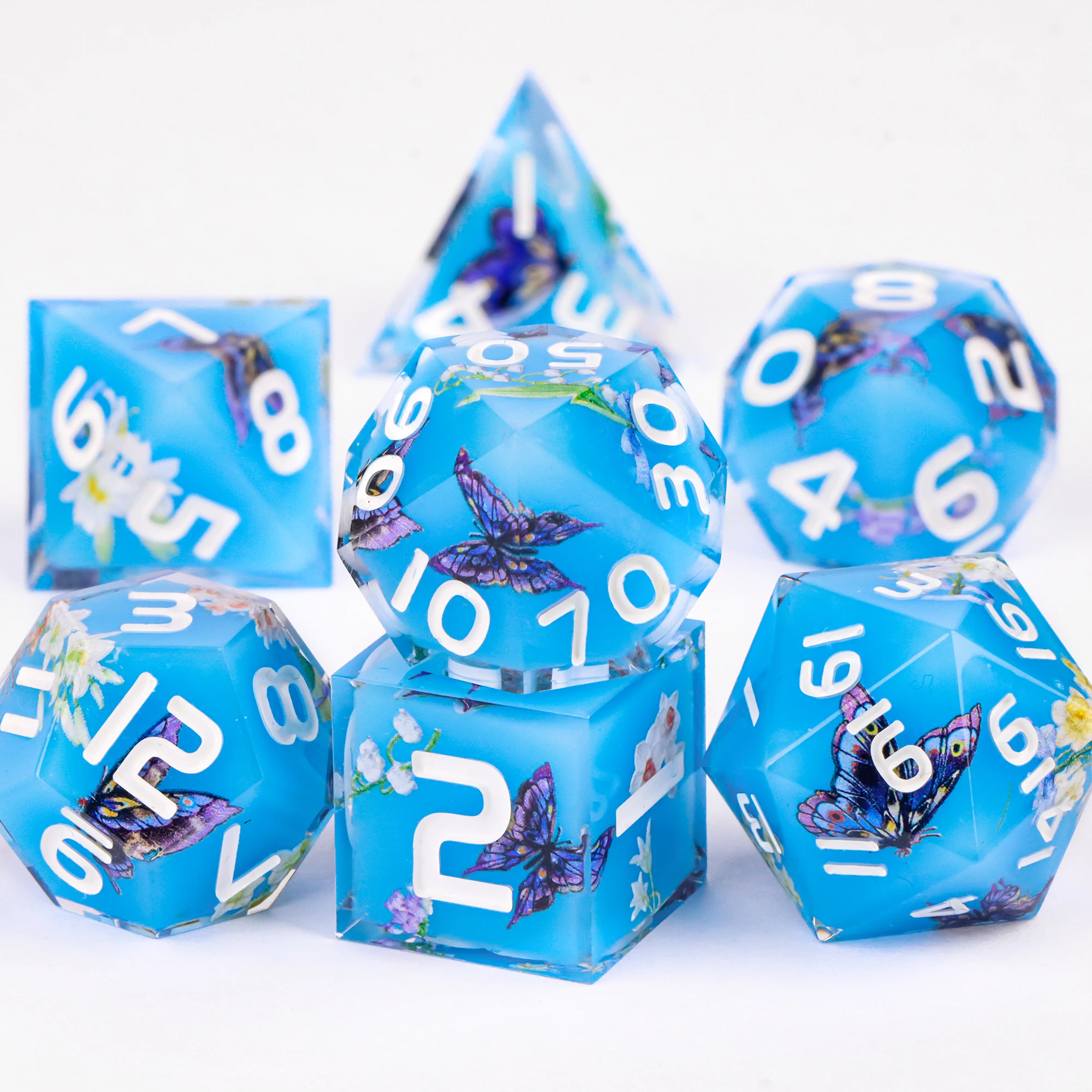 

Набор наклеек из смолы, многогранные игральные кости DND из 7 предметов с эффектом жидкого сердцевины, многоцветная коллекция для ролевых игр и подарков