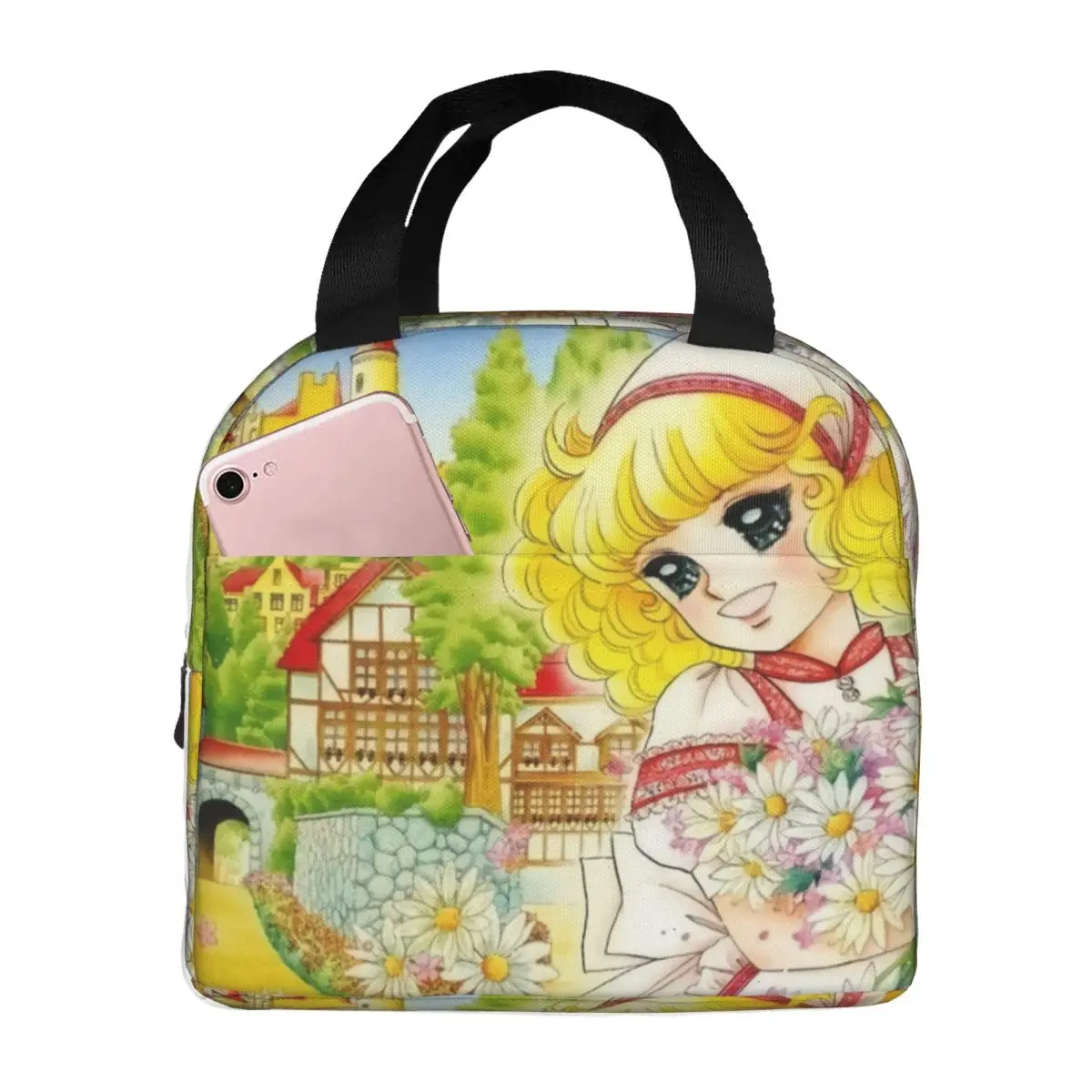 Girls Comics Animation Candy Candy Resuable Lunch Box for Women Leakproof Thermal Cooler Food Insulated Lunch Bag School Office
