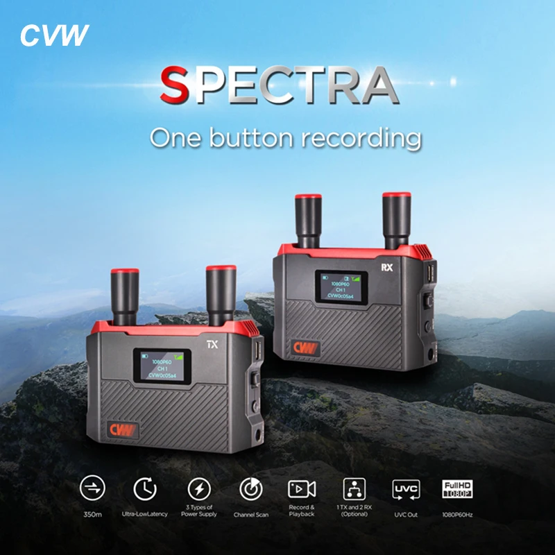 

CVW SPECTRA Wireless Video Transmission System HDMI Video Transmitter Receiver Extender Long Distance for Camera Live Streaming