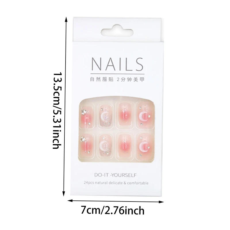 Simples quadrado unhas falsas curto francês unhas falsas imprensa em flores diamante design cobertura completa dicas de unhas ferramentas manicure