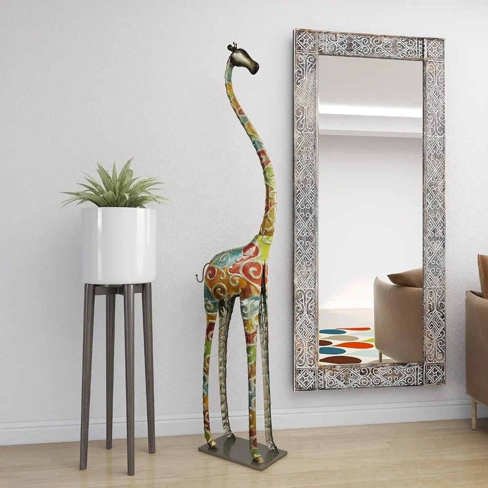 

Metal Giraffe Decorative Sculpture, Indoor and Outdoor Home Decoration Sculpture, with Detailed Relief Scroll Works, Statue