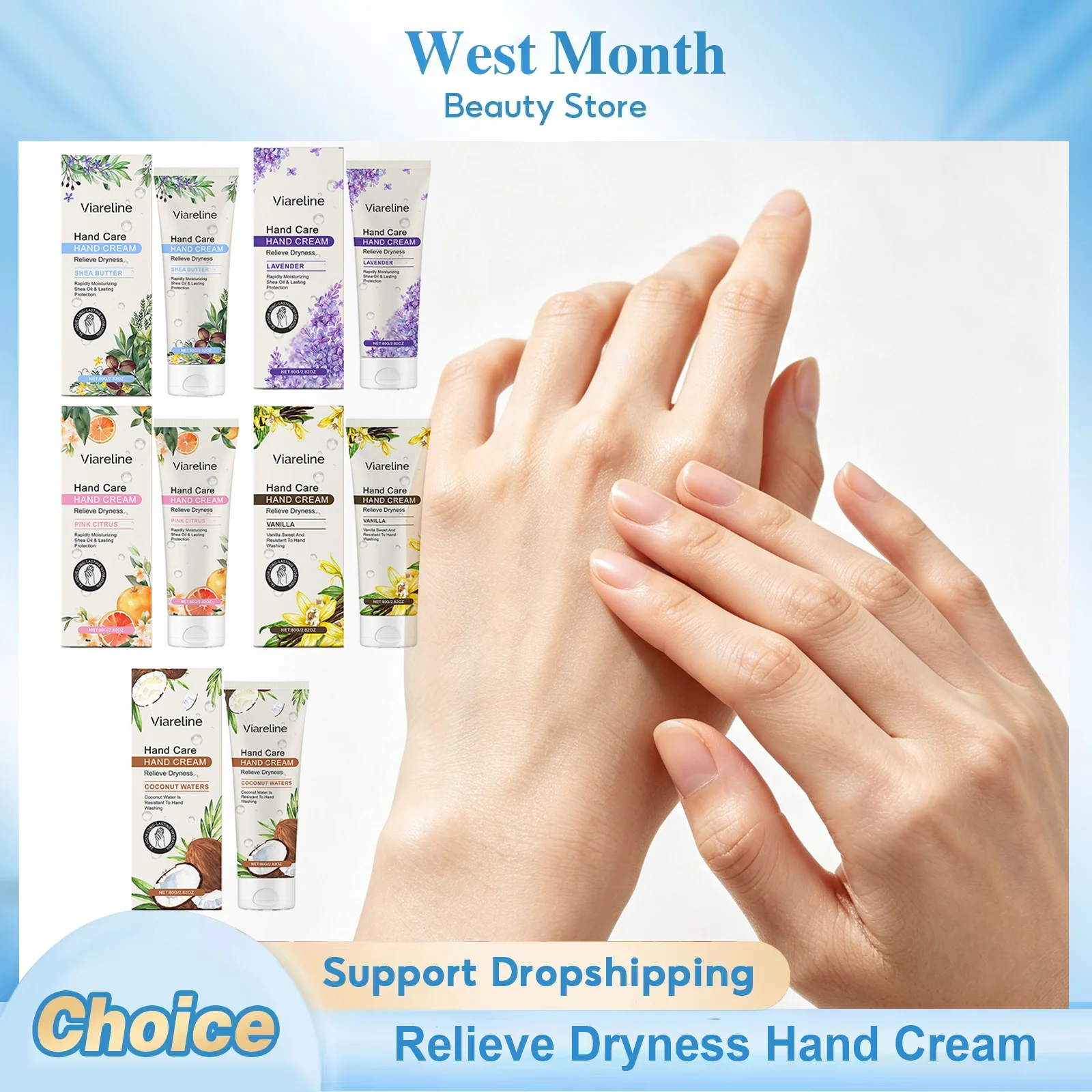 Relieve Dryness Hand Cream Non-Greasy Reduce Pigmentation Soft Hydrating Soothing Brightening Nourishing Moisturizing Hand Care