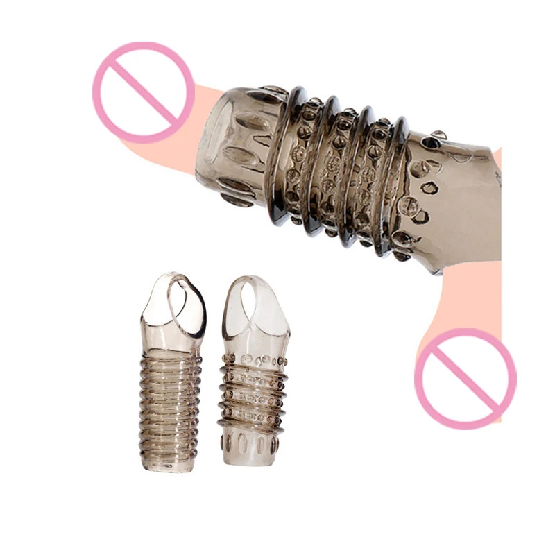 

Wolf Tooth Penis Ring Sleeve Set Transparent Condom Couple Sex Toys Threaded Rotating Particles Thickening Enlargement Dildo Men