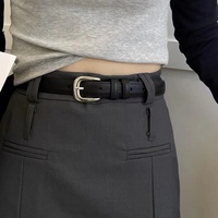 Leather belt for women with vintage women belts and high-end feel, summer new Instagram style, niche casual jeans for women