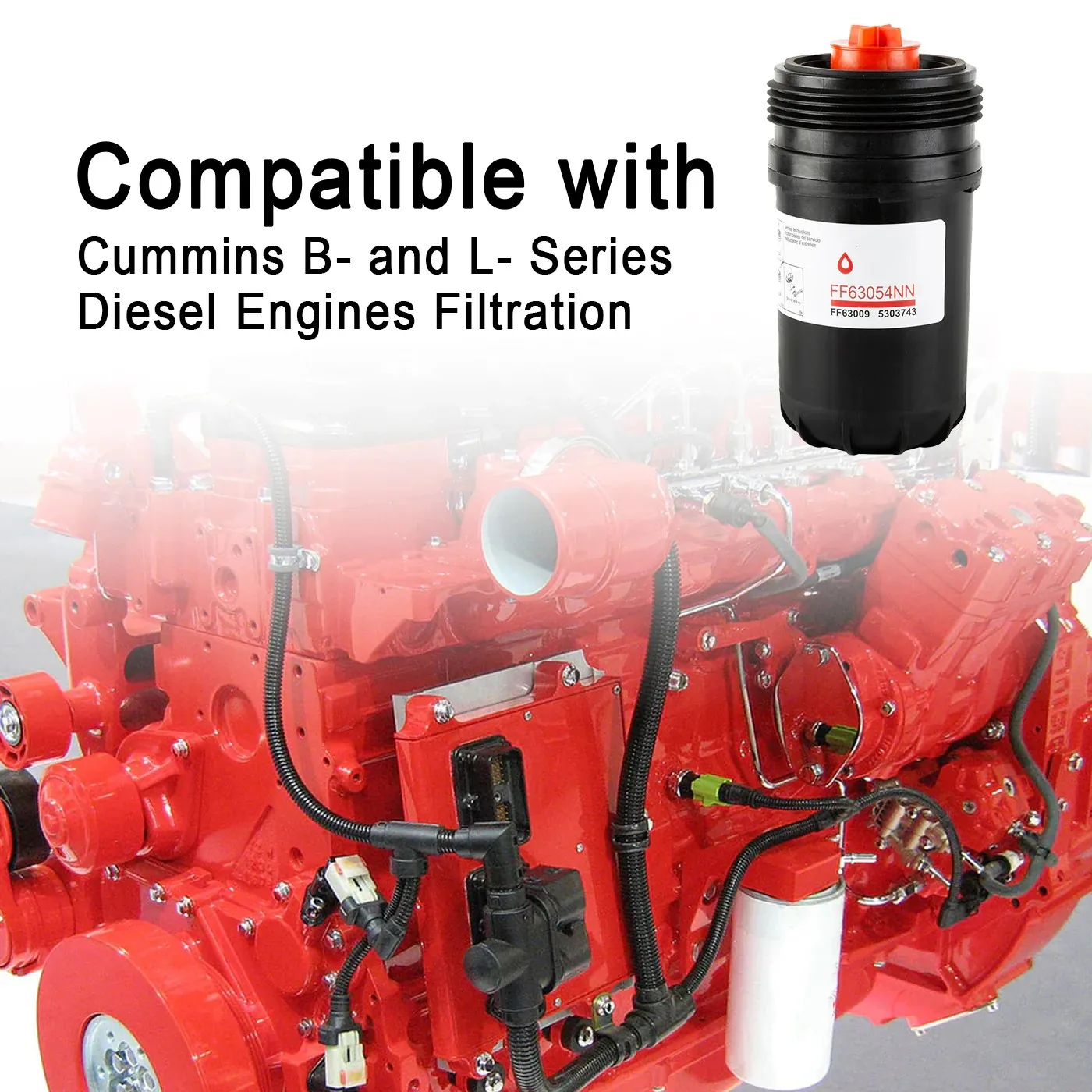متوفر في المخزون مجموعة مكونة من 6 فلتر الوقود موك FF63054NN FF63009 5303743   FF63008 BF63000 FH22168 لـ Freightliner International Ford Mack