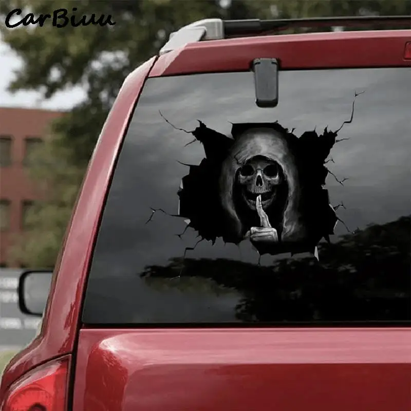 1 Piece Car Stickers Personalized Skull Glass Styling Waterproof Halloween Skull Car Stickers Exterior Decoration 20*30/30*40 CM