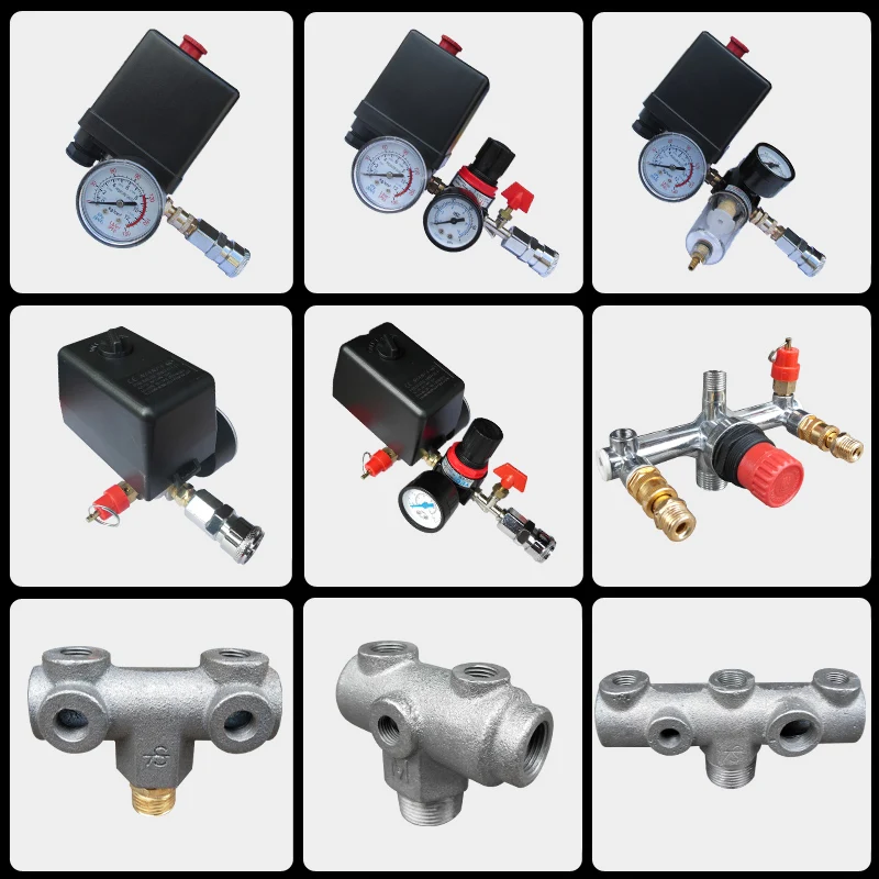 4 Ways 5 Ways Pressure Regulating Valve Fitting Air Compressor Accessories Switch Assembly Pressure Controlled Air Pump