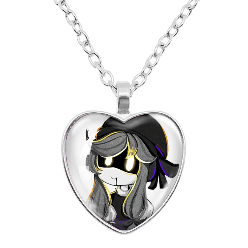 Murder Drone N Cyn J V Uzi Cartoon Cabochon Peach Heart Pendant