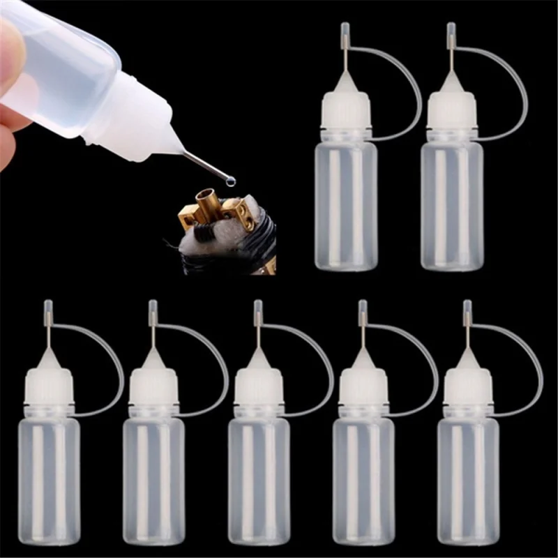 Aplicador de pegamento de punta de aguja reutilizable, botella de plástico para papel Quilling, herramienta de álbum de recortes artesanal, 5
