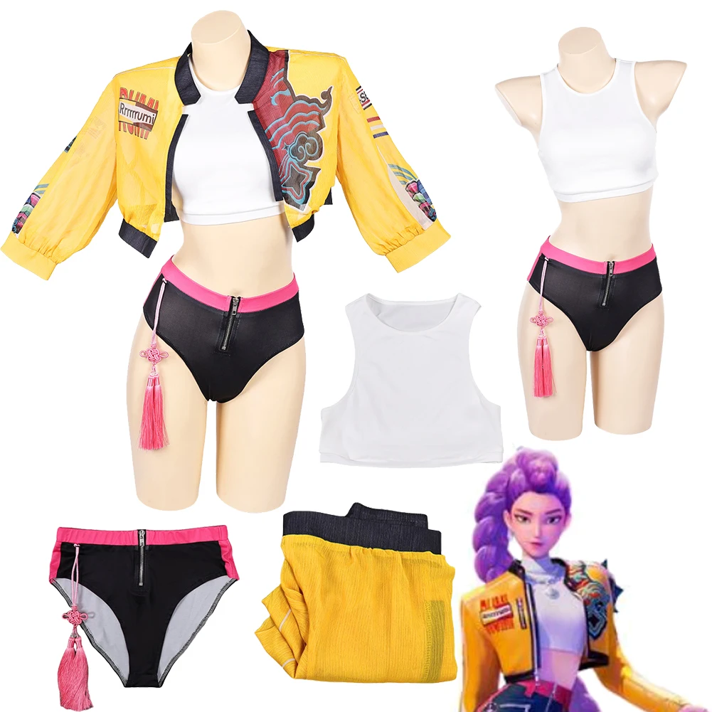 

2025 мультфильм «Охотник на демонов» KPop, косплей, купальник Руми, одежда для вечеринки, маскировка, костюмы, костюмы для ролевых игр, карнавальный костюм на Хэллоуин