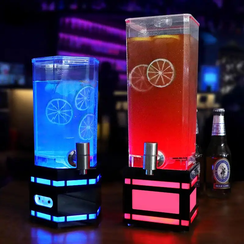 RGB Changeable LED Ice Bucket LED Clear Acrylic Ice Bucket Holder Juice wine Beer Champagne Bucket for Party Night Bar Decor