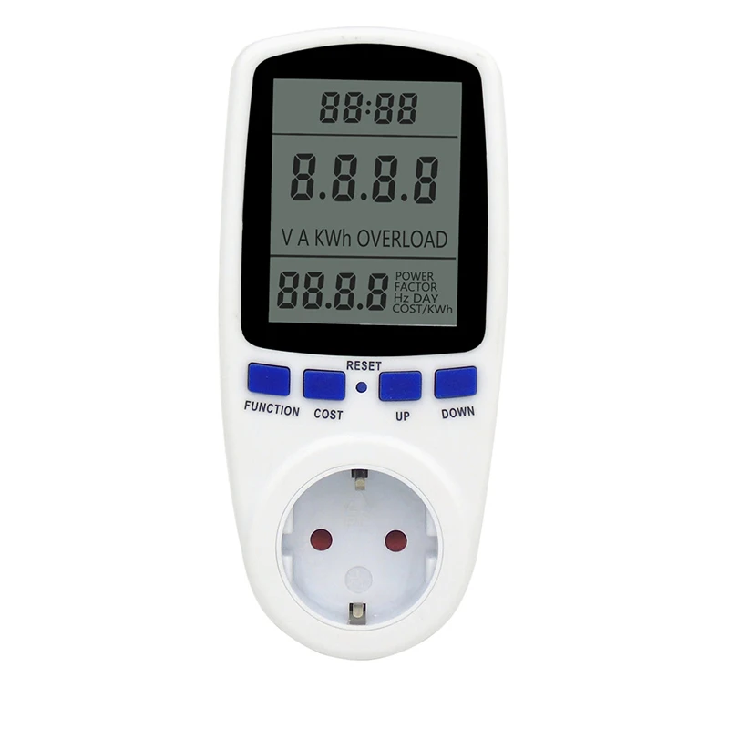 الاتحاد الأوروبي التوصيل الجهد الرقمي Wattmeter السلطة متر استهلاك واط الطاقة كيلوواط ساعة المقبس 220 فولت 230 فولت التيار المتناوب رسوم الكهرباء محلل رصد