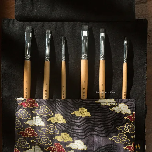 Imagen 2 del producto Borrador de pincel de modificación de acuarela, bolígrafo decorativo especial para pintura de acuarela, mango de madera maciza, botón fino blanco