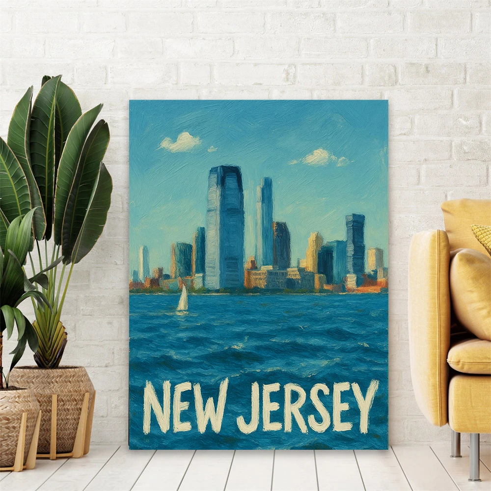North Carolina Travel Print Wall Art Poster Modern Oil Painting Nashville Poster Colorful New Orleans Landscape Art Canvas Print
