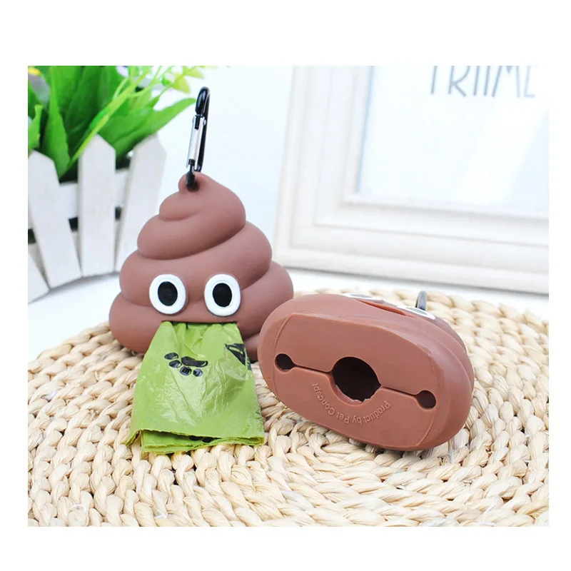 1pc Pet Poop Bag Shit-shaped Dog Cat Waste Bags Portable Dog Poop Cleaning Tool Pet Products Fecal Shape Outdoor Portable 강아지가방