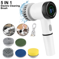 Cordless Cleaner Sink 5 In 1 Electric Cleaning Brush Bathroom Wash Brush Bathtub Brush USB Type Portable Kitchen Cleaning Tool