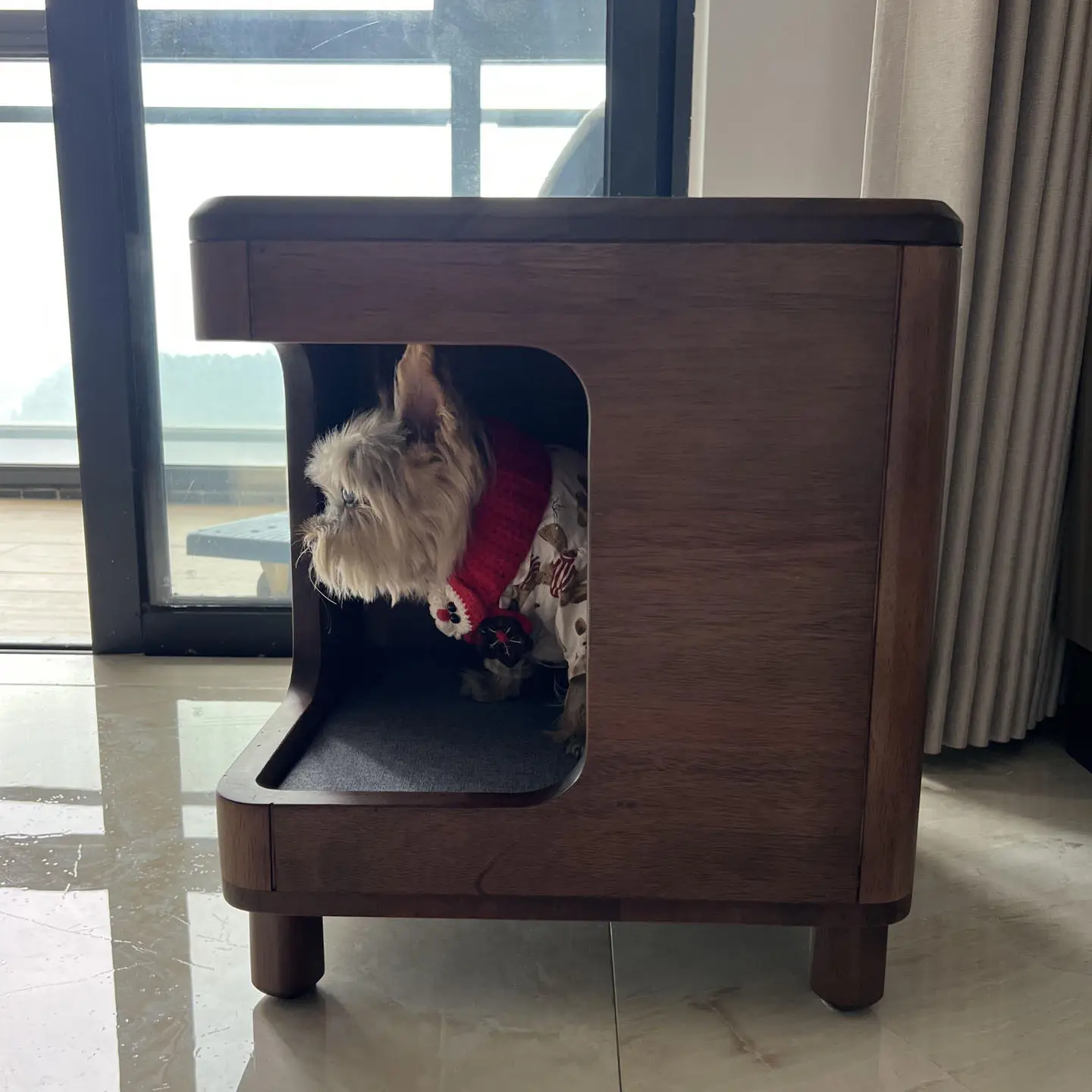 For Black walnut cat kennel bedside table medieval all solid wood creative design human cat shared small apartment square stool