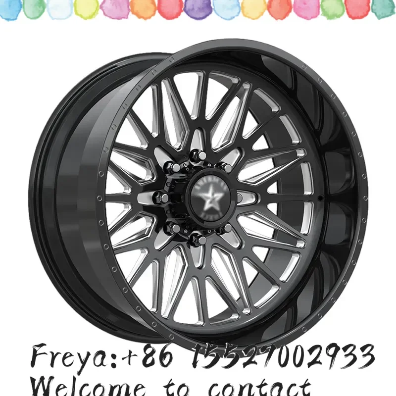 22 24 26 Inch Forged Truck Wheels Polished or Black Milled Deep Dish Floating Center 8x170 for F250 F350 off Road Wheels