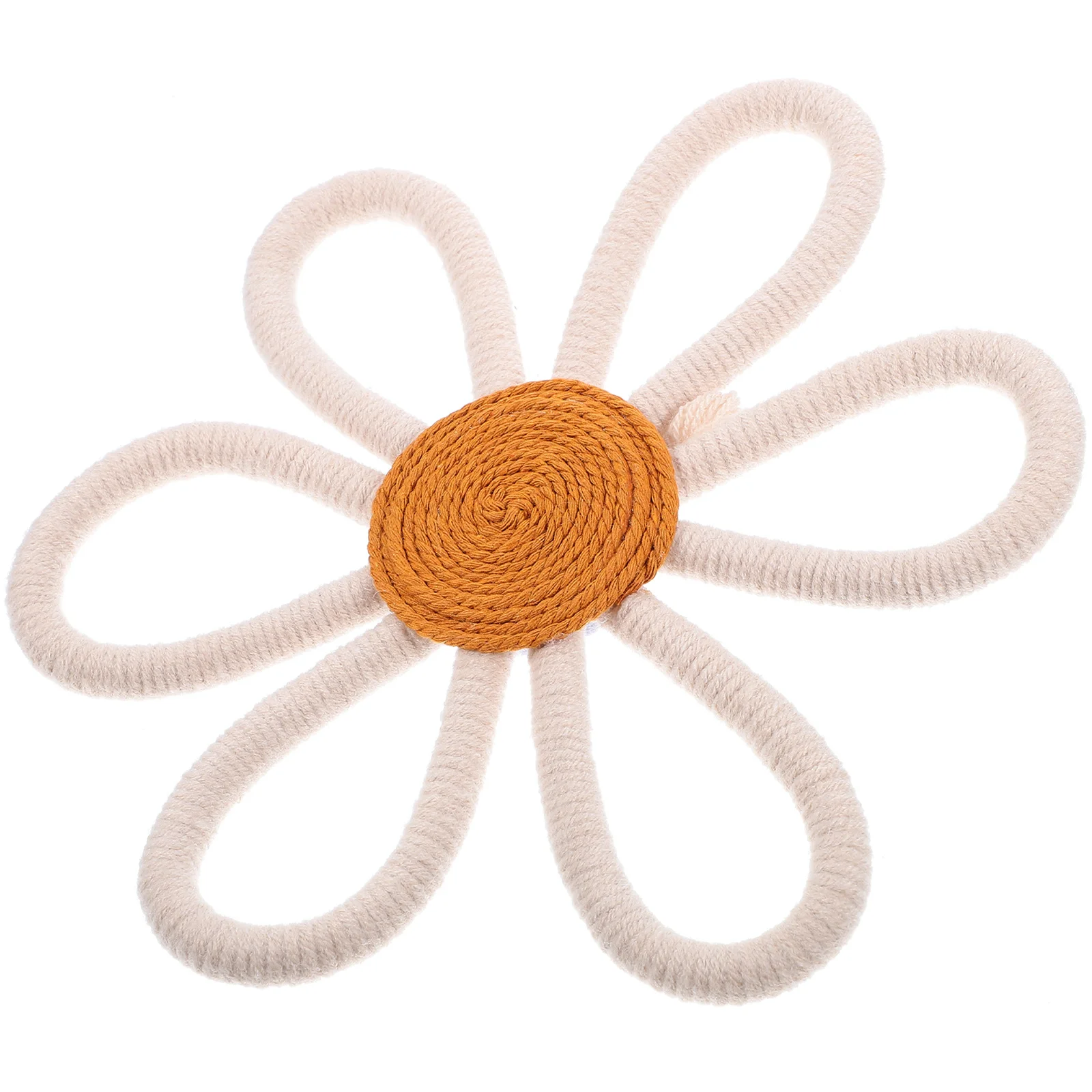 

Bohemian Daisy Wall Decor Woven Cotton Rope for Girl Nursery Home Bedroom White Medium Size Kids Room Floral Accessories