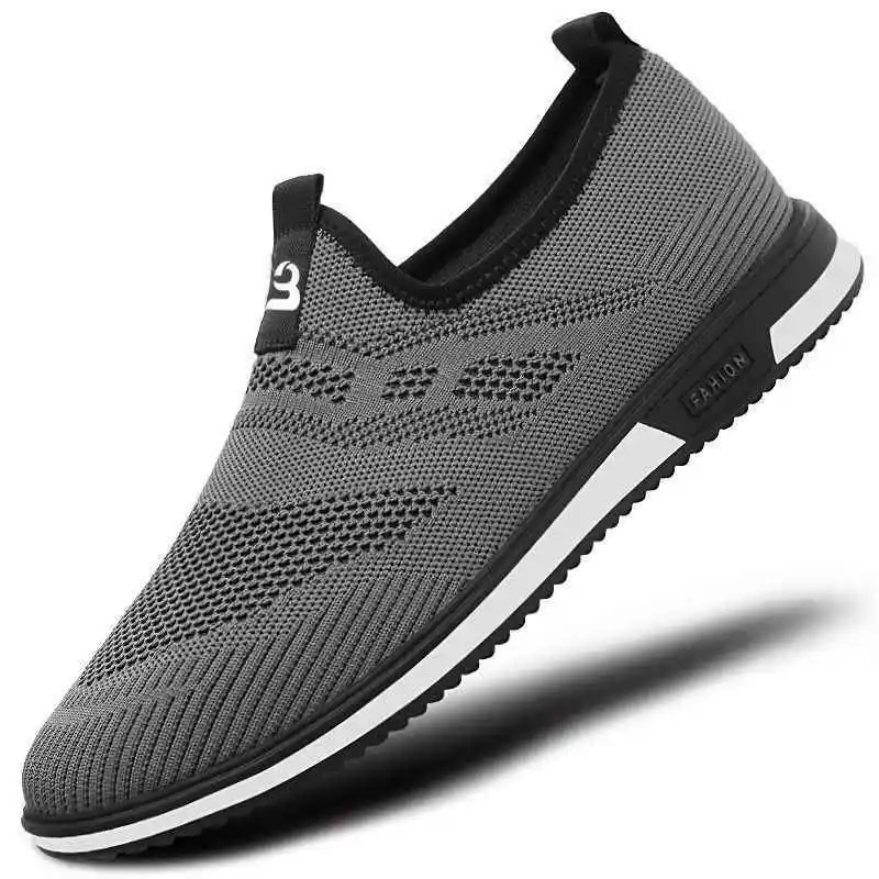 

Men's Casual Breathable Mesh Slip-On Shoes Comfortable Spring Summer Sneakers Flat Heel round Toe Rubber Outsole Plain Color