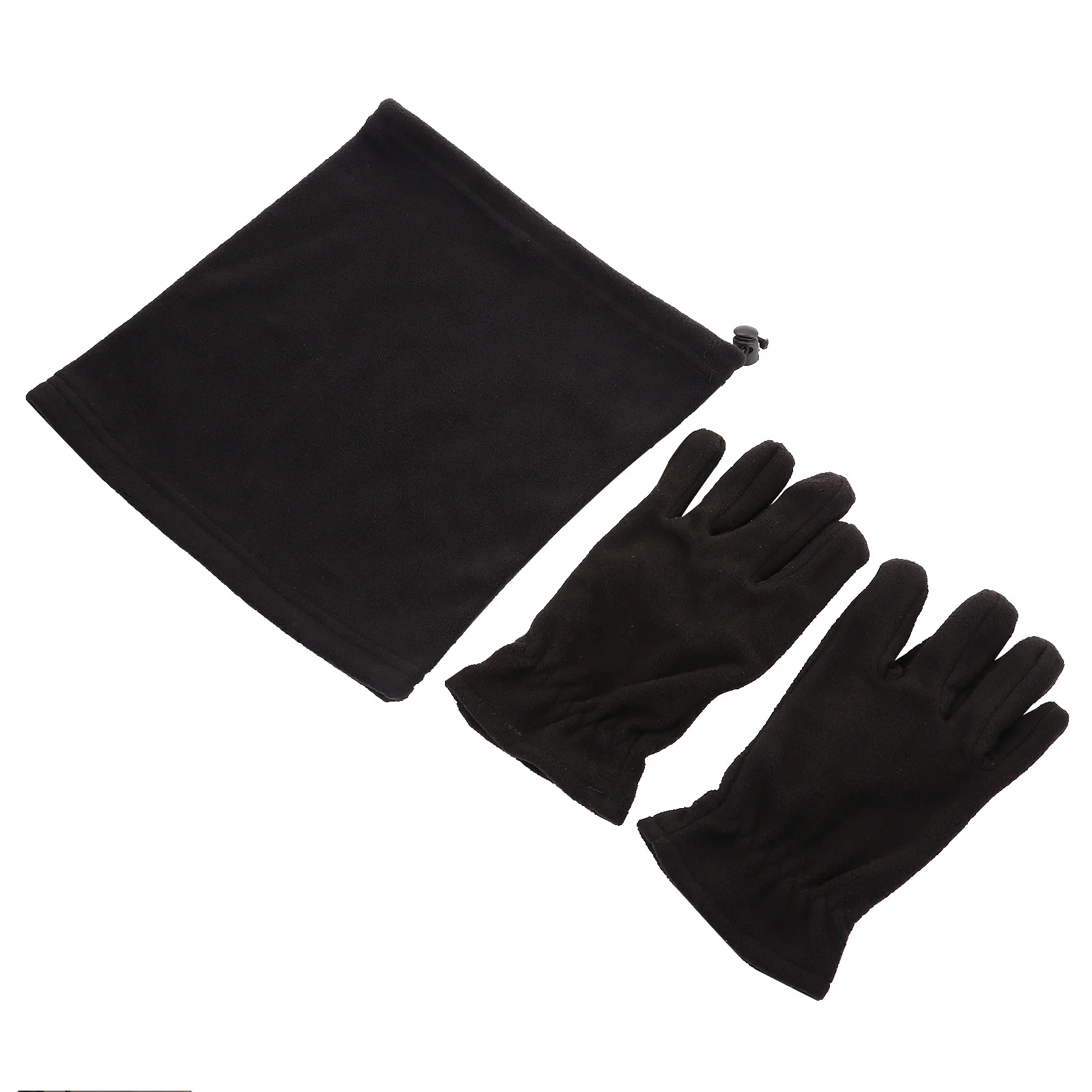 1 مجموعة قفازات دافئة وشاح بدلة حماية باردة سميكة الصوف طوق الشتاء يندبروف مجموعة الحماية الباردة الأسود متعدد الوظائف