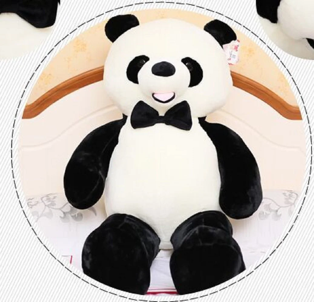 

new cute plush panda toy high quality bow panda doll gift about 100cm