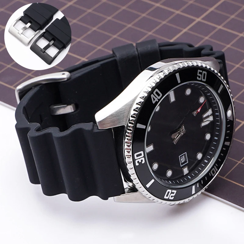 Soft Silicone Strap 20mm 22mm for Citizen Sport Diving Waterproof Watch Band Bracelet Accessories for Seiko Abalone Water Ghost