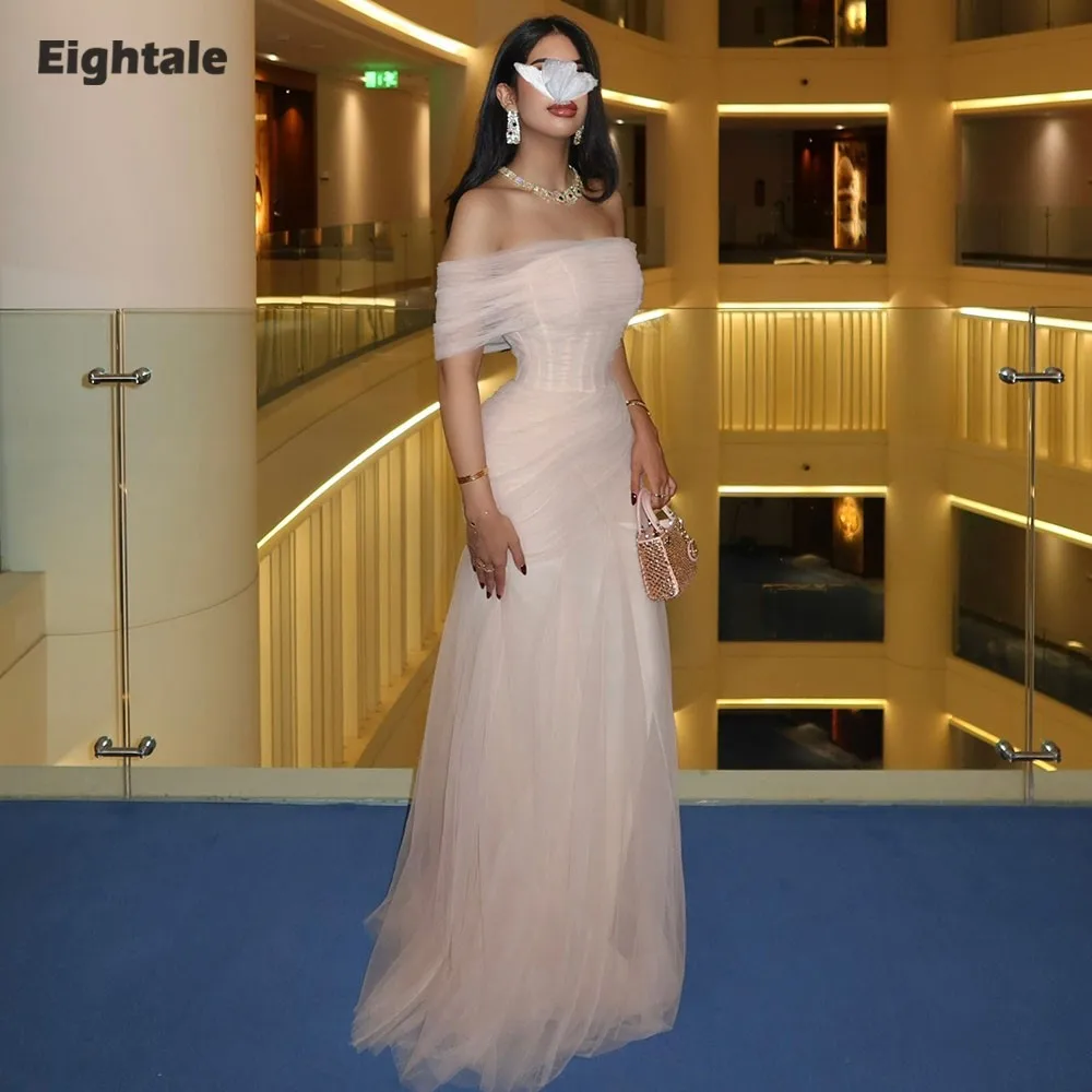 

Вечерние платья Eightale в арабском стиле, индивидуальный пошив, с открытыми плечами, мусульманское, из фатина, силуэт «русалка», для выпускного вечера, свадебных торжеств, вечерние наряды