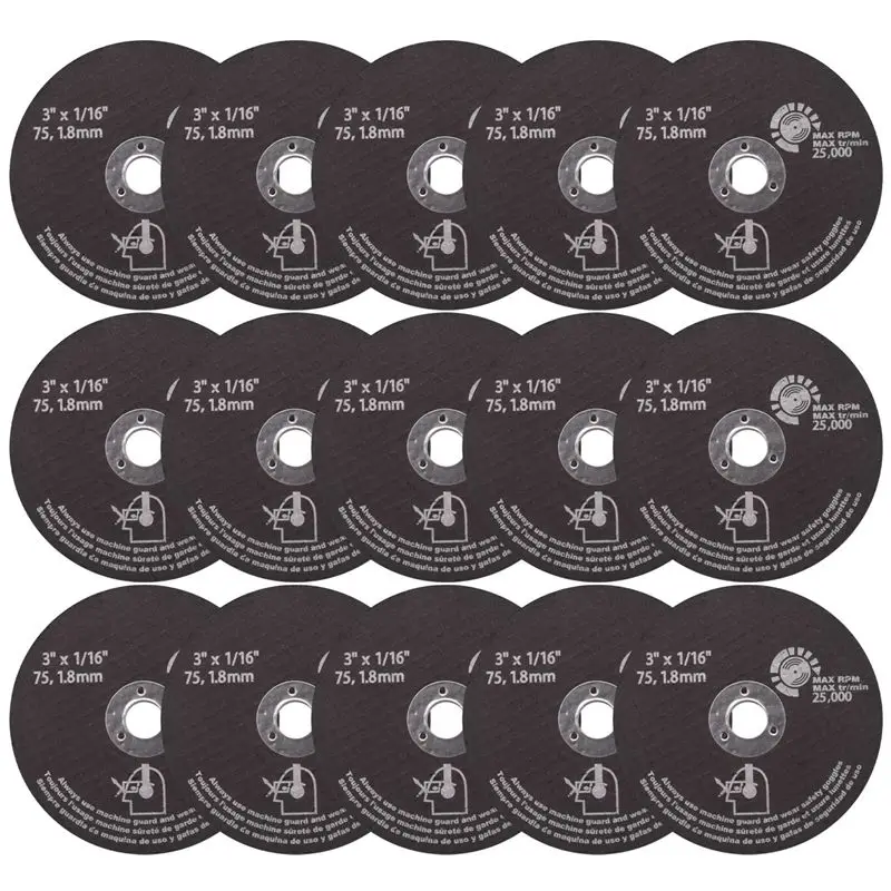 

15Pcs 3Inch 75Mm Cut Off Wheel Resin Cutting Disc Fiber Circular Saw Blades For Metal Cutting 75X1.6X10mm-A21R