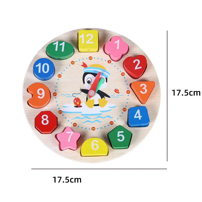 Baby Toys Wooden Puzzles Kids Montessori Toys Graphic Cartoon Colorful Early Enlightenment Learning Toy Animal Shape Puzzle