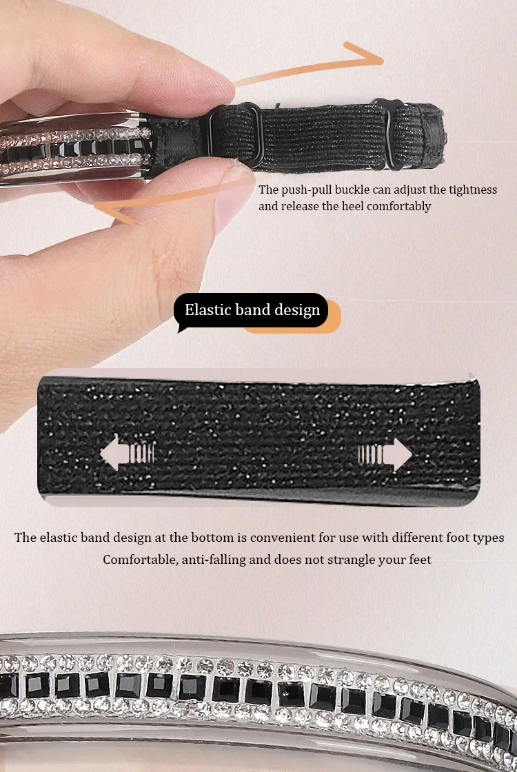 High Heels Shoelaces Woman Bright Diamonds Bundle Adjustable Shoe Belt Ankle Holding Loose Anti-skid Bundle Lace Tie Straps Band