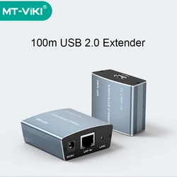 MT-VIKI USB 2.0 Extender 100m 300ft over UTP Cable USB Extension by RJ45 Cat 5e/6 with Power MT-450FT