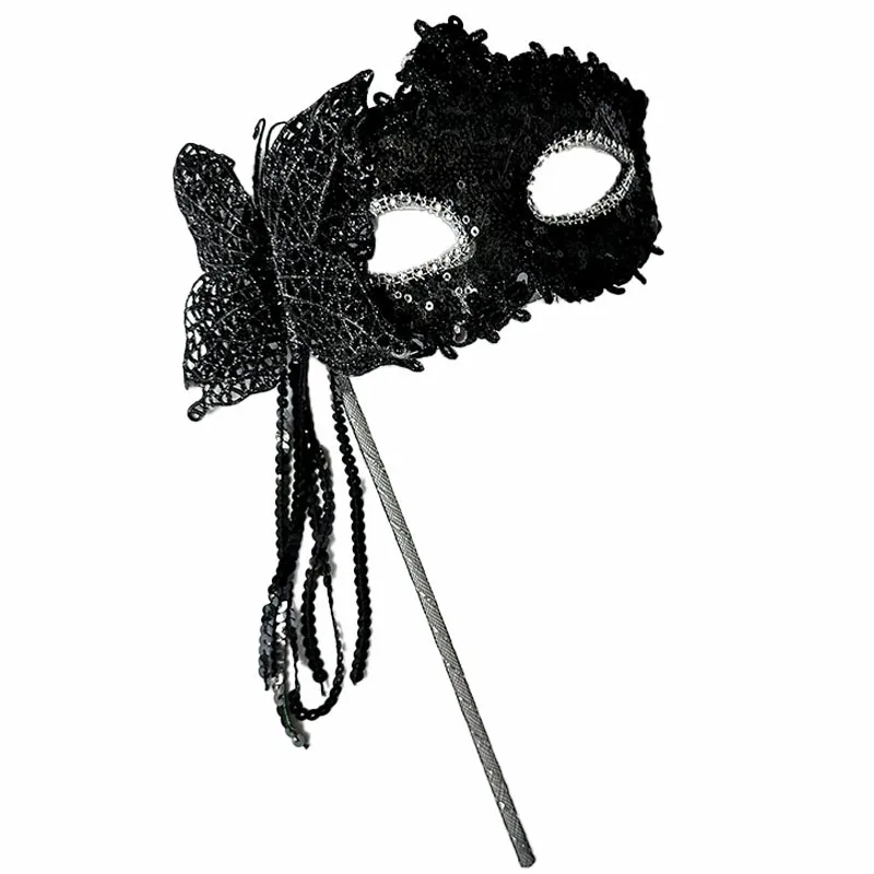 Butterfly Tassel Handheld Mask Sexy Lace Mask Sequin Cosplay Supplies Performance Masquerade Fox Mask Party Decor