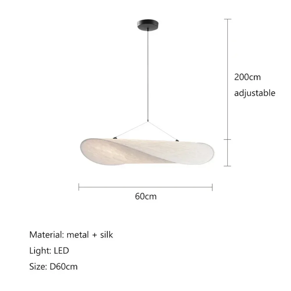 Imagem -06 - Nordic Vertigo Led Pendant Light Seda Light Tense Pendant Lamp Sala de Estar Quarto Casa Mobiliário Minimalista Iluminação