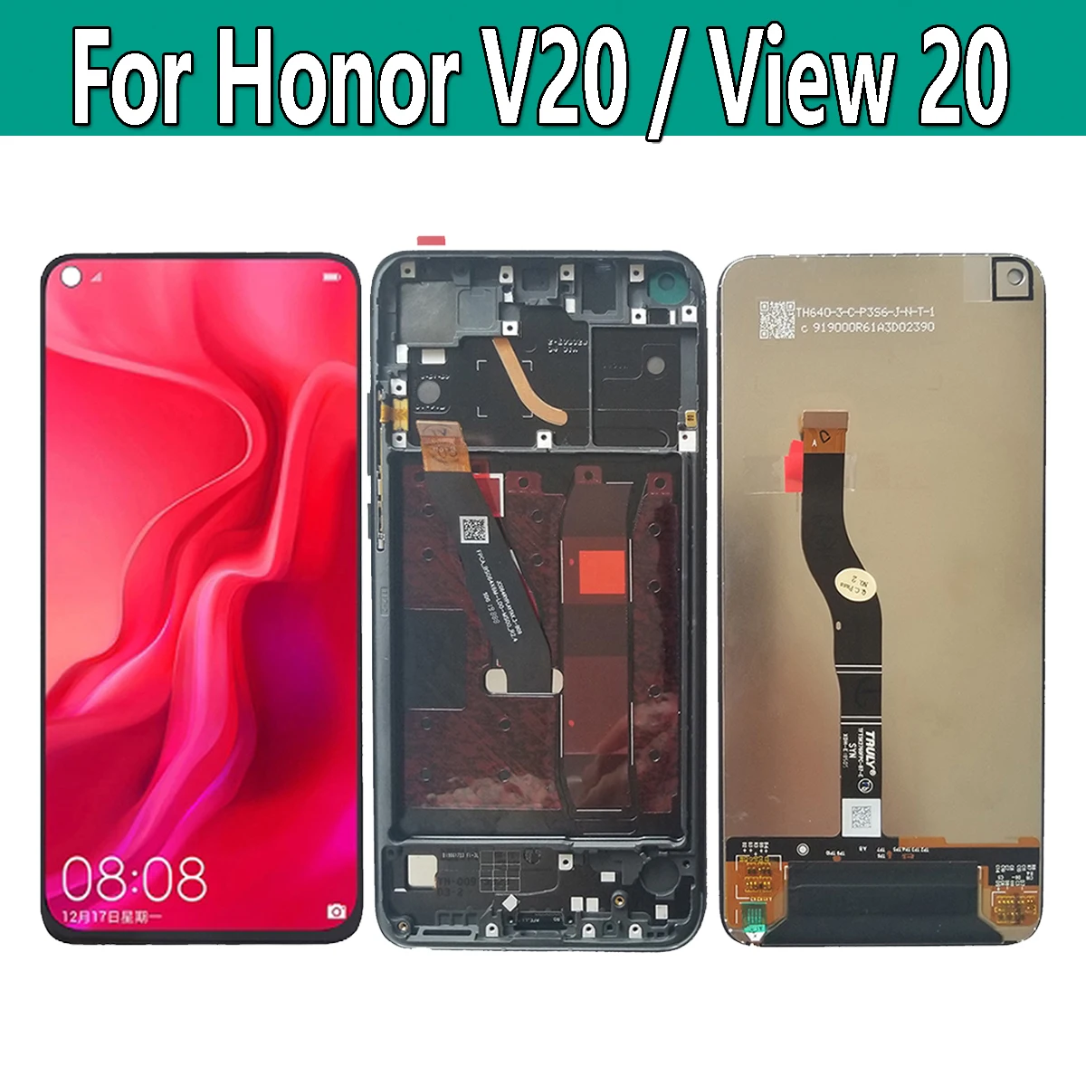 Original For Honor View 20 LCD Display Touch Screen Digitizer Assembly For Honor View20 PCT-AL10 PCT-TL10 PCT-L29 Display