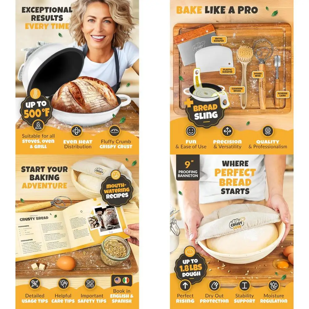 

Enamel Bread Dome - 5QT Capacity - Perfect for Sourdough & Bread-Making Accessories