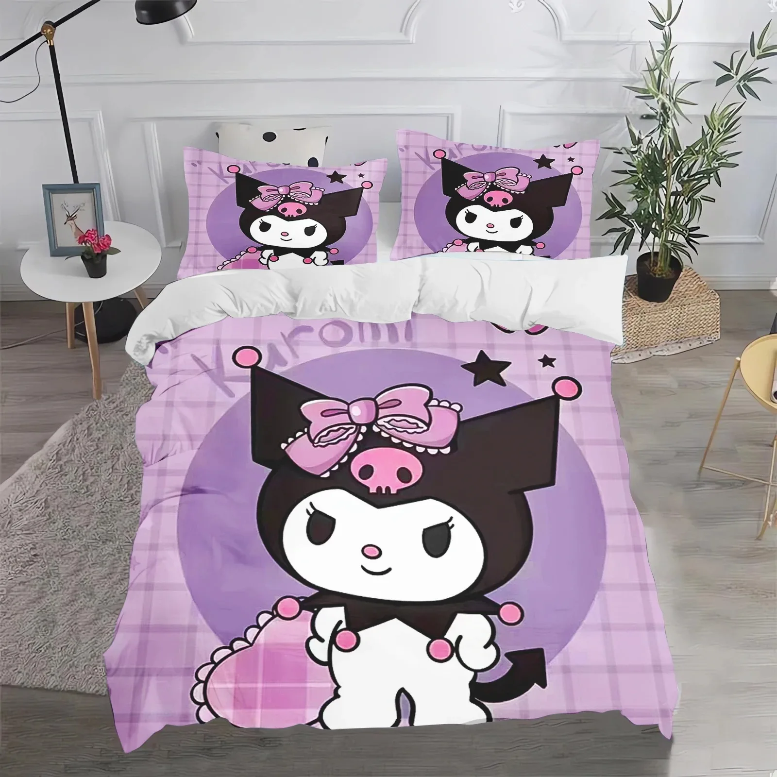 

Kurom Comfortable Bedding Set Miniso Quilt Cover Sanrio Ultra Soft and Bedroom Decor Gift New Design