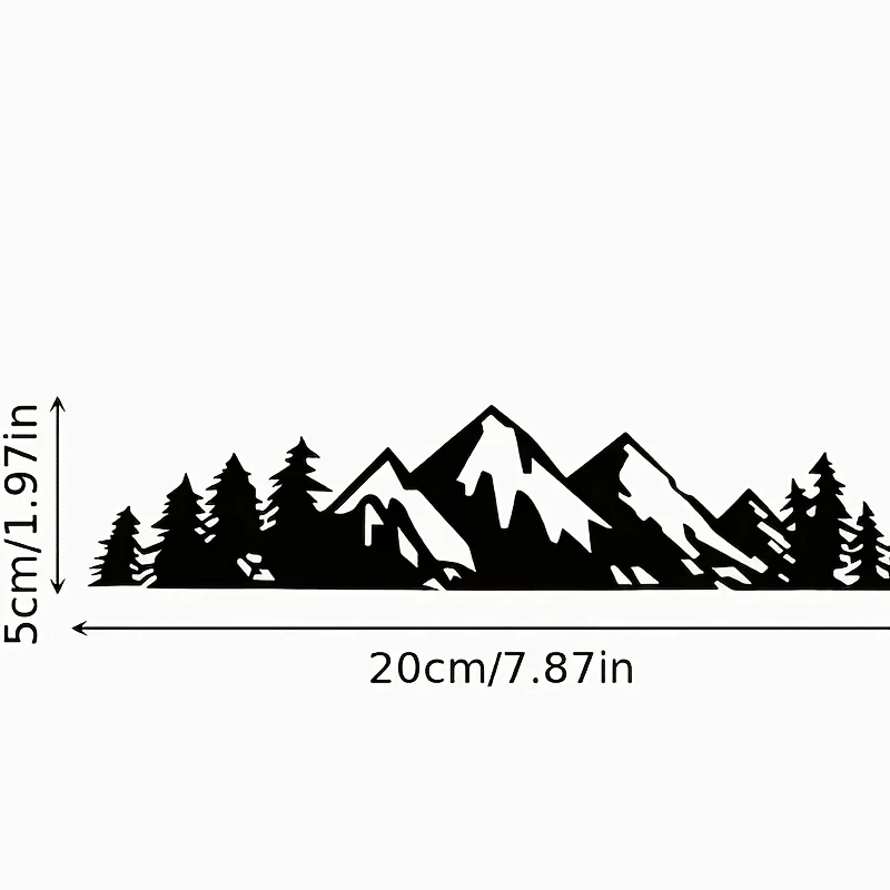 1Pc Mountain & Tree Vinyl Car Sticker, Waterproof Sunproof Decal for Outdoor‑Style Auto DIY Decor