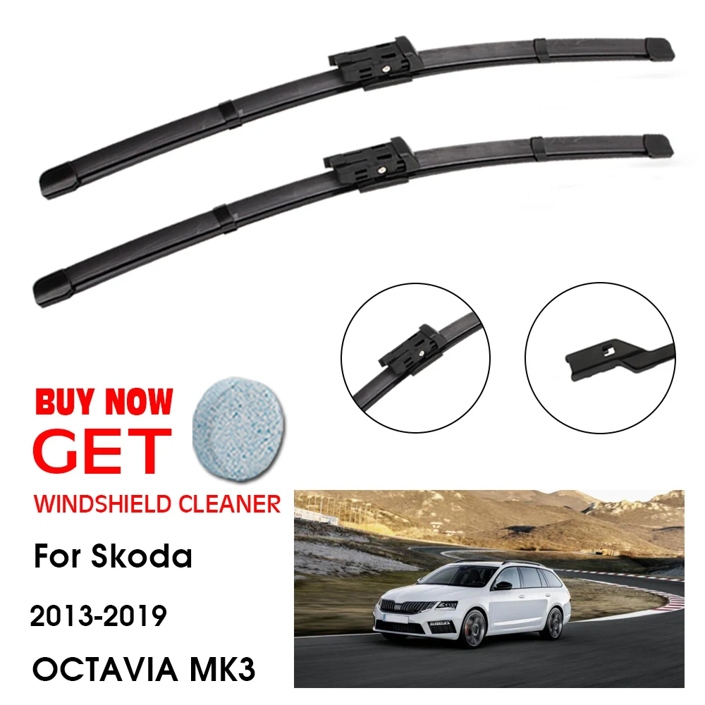 

Car Wiper Blade For Skoda OCTAVIA MK3 24"+19" 2013-2019 Front Window Washer Windscreen Windshield Wipers Blades Accessories