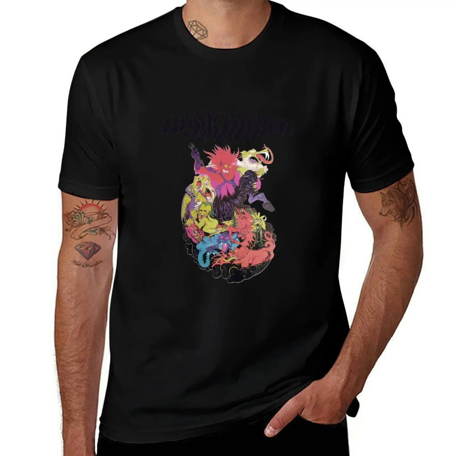 Black Widow Band T-Shirt Modern Style Print T-Shirt