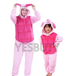 Piglet Kigurumi Onesies Pijama Animal Pig Pajamas Unisex Adults Flannel Hooded Jumpsuits Sleepwear Anime Party Cosplay