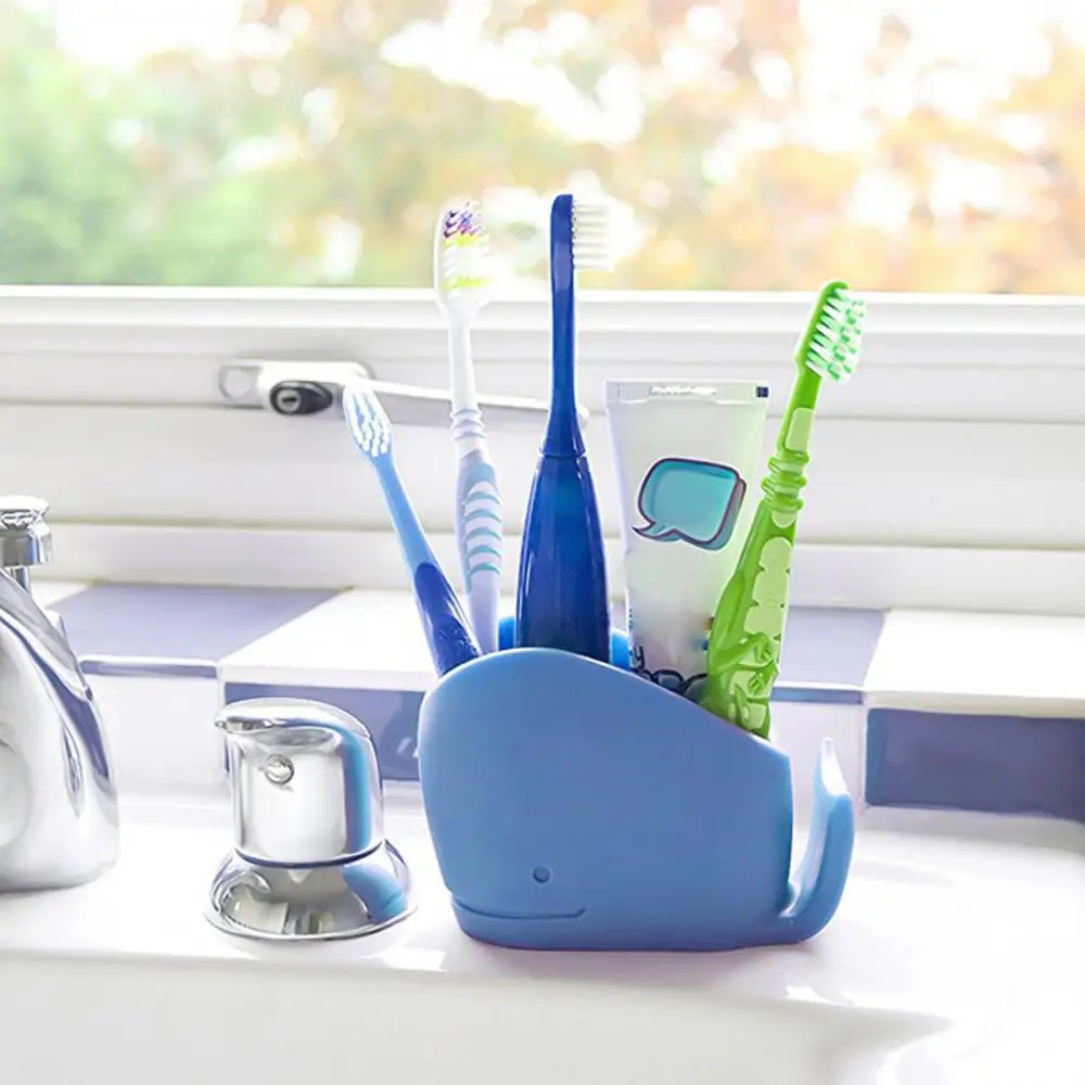 Silicone Toothpaste Toothbrush Holder Storage Rack Creative Cartoon Whale Shape Toothpaste Holders Bathroom Products