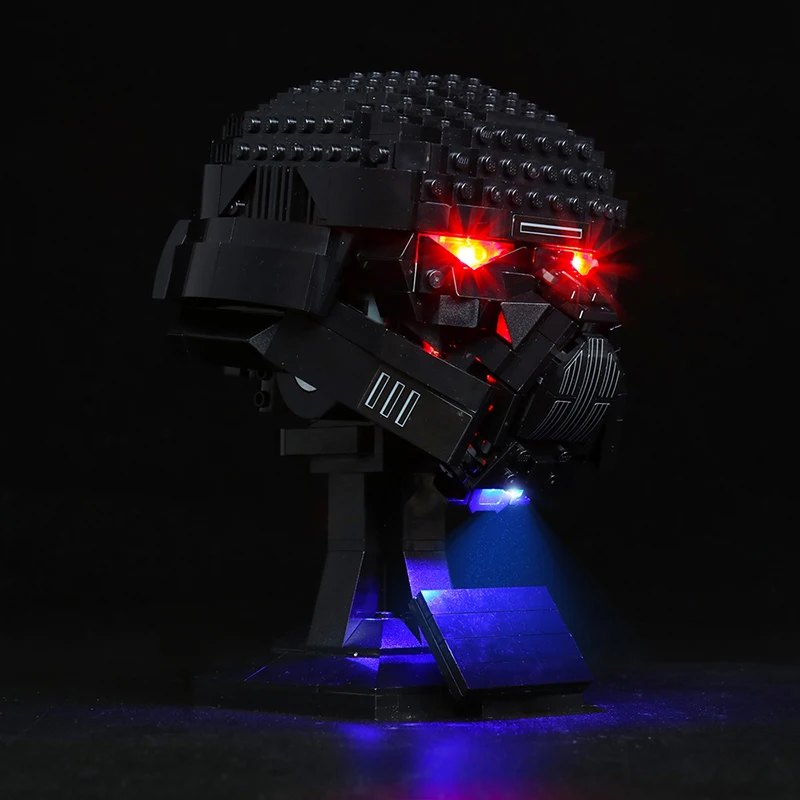 DIY LED Light Kit For LEGO 75343 Dark Trooper Helmet  (Only LED Light,Without Blocks Model)