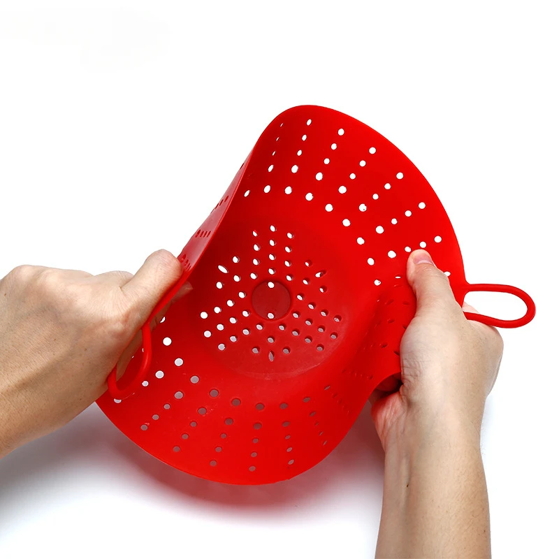 Silicone Steam Basket Mat Steamer Rack Dumplings Microwave Cookware Utensils Kitchen Washable Layer FDA Foldable Drain Plate